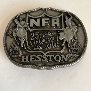 Silver Rodeo Belt Buckle 25th Anniversary Edition NFR